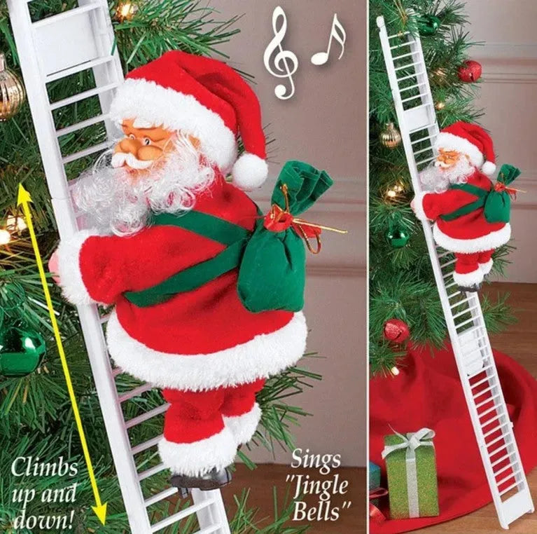 Climbing Ladder Electric Santa Claus Climbing Red Ladder Doll Toy - Bellarte Enchanté Climbing Ladder Electric Santa Claus Climbing Red Ladder Doll Toy
